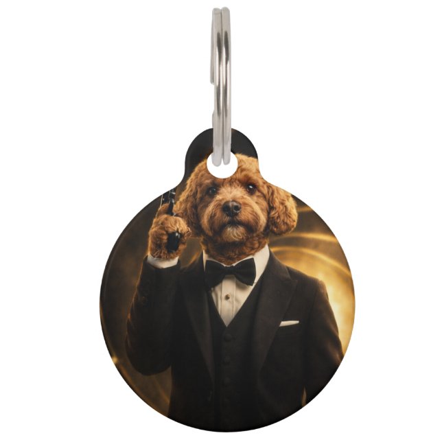 Médaillon Pour Animaux Collier pour chien Cockapoo James Bond | Accessoir (Devant)