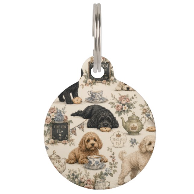 Médaillon Pour Animaux Collier pour chien Cockapoo Salon de Thé Britanniq (Devant)