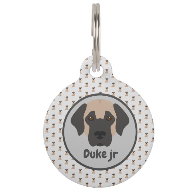 Médaillon Pour Animaux Collier pour chien étiquette d'identification nom (Devant)