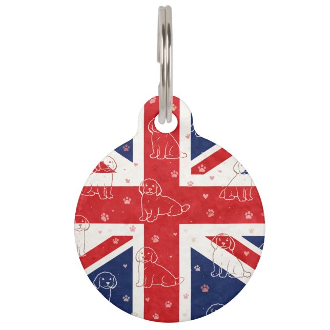Médaillon Pour Animaux Collier pour chien Union Jack Cockapoo britannique (Devant)
