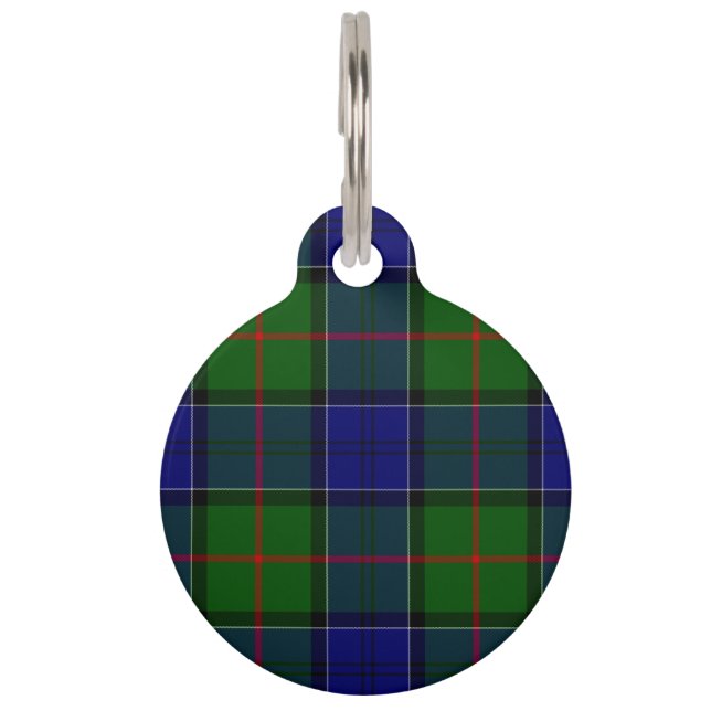 Médaillon Pour Animaux Colquhoun tartan bleu vert plaid (Devant)