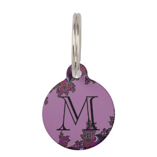 Médaillon Pour Animaux Conception celtique rose foncée de fractale