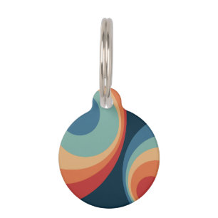Médaillon Pour Animaux Conception de cercles rétro colorés
