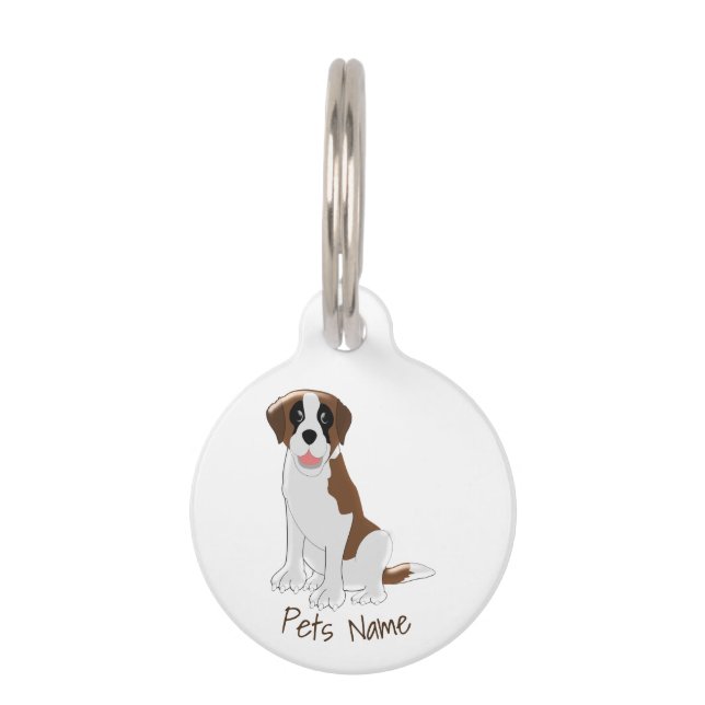Médaillon Pour Animaux Conception de chien Saint-Bernard personnalisée (Devant)