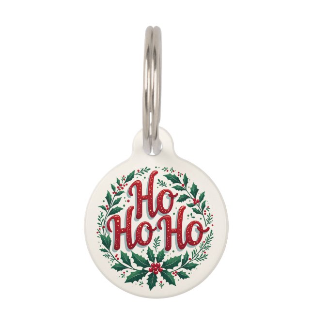 Médaillon Pour Animaux Conception de typographie de couronne de Noël Ho H (Devant)