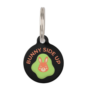 Médaillon Pour Animaux Conception Graphique d'Oeuf de Pâques Rétro Bunny