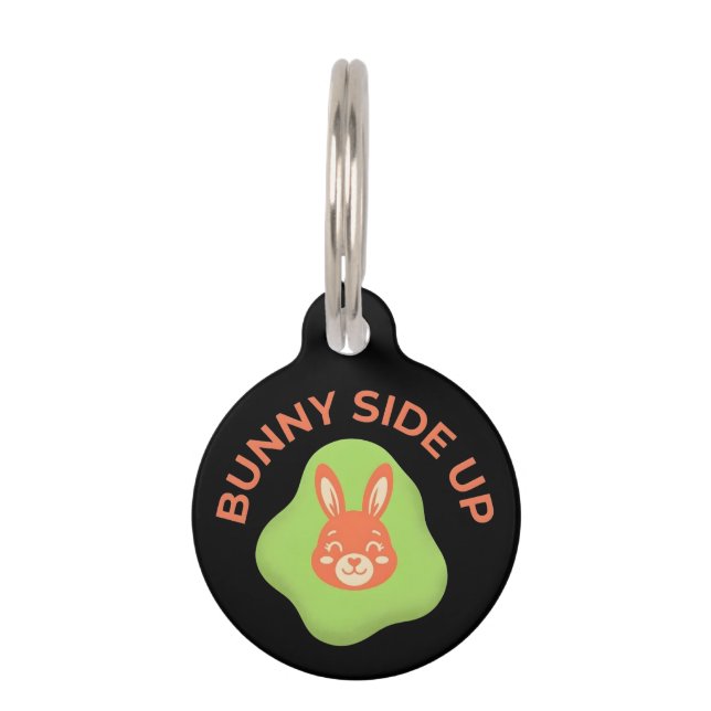 Médaillon Pour Animaux Conception Graphique d'Oeuf de Pâques Rétro Bunny  (Devant)