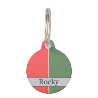 Médaillon Pour Animaux Conception minimaliste rouge et verte