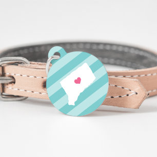 Médaillon Pour Animaux Connecticut Heart