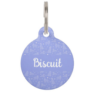 Médaillon Pour Animaux Constellation de Chien Motif Bleu Clair Monogramme