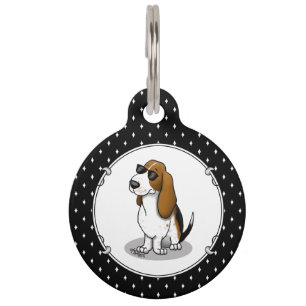 Médaillon Pour Animaux Cool Basset Hound chien et lunettes de soleil (tri