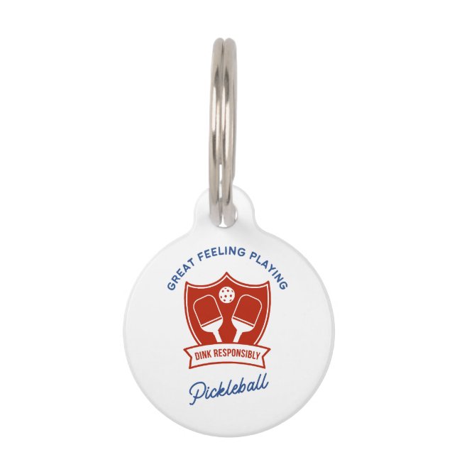 Médaillon Pour Animaux Cool de Pickleball design à porter (Devant)