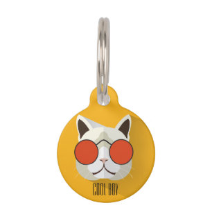 Médaillon Pour Animaux Cool Funny Orange Pop Art Nom du chat