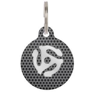 Médaillon Pour Animaux COOL Retro Vintage Chrome Like 45 Spacer DJ