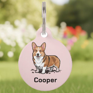 Médaillon Pour Animaux Corgi Chien Personnalisé Nom de l'animal ID de col