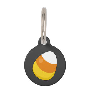 Médaillon Pour Animaux Corne de bonbons d'Halloween   Ajouter un nom