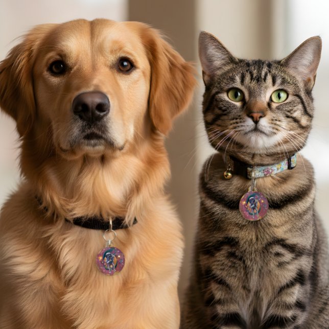 Médaillon Pour Animaux Cosmic Monkey Mayhem Pet Tag (Créateur téléchargé)