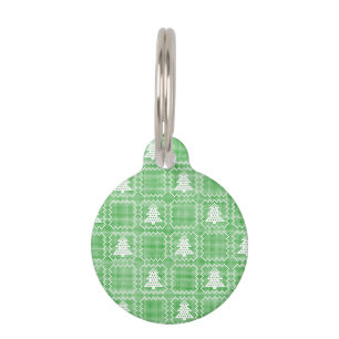 Médaillon Pour Animaux Cosy sapin de Noël affreux pull à damiers motif