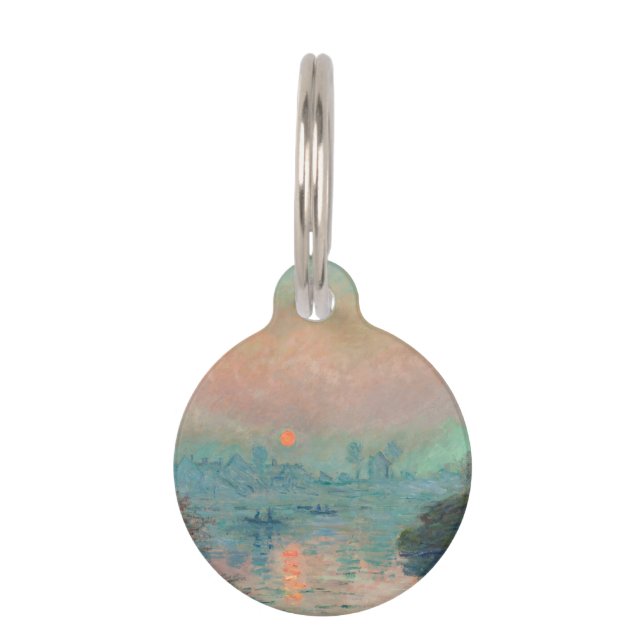 Médaillon Pour Animaux Coucher de soleil de Monet sur la Seine Impression (Devant)