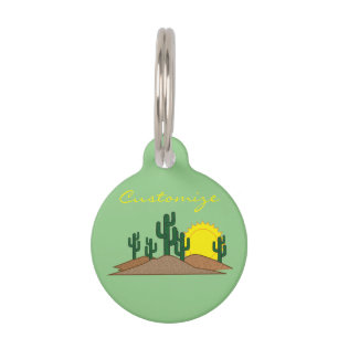 Médaillon Pour Animaux Coucher du soleil vert Thunder_Cove de désert de