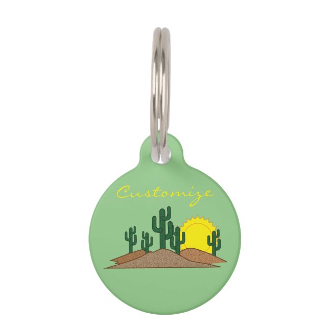 Médaillon Pour Animaux Coucher du soleil vert Thunder_Cove de désert de (Dos)