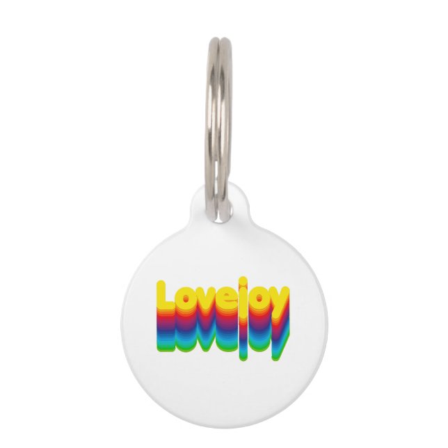 Médaillon Pour Animaux Couches arc-en-ciel Lovejoy Nom Étiquette (Devant)