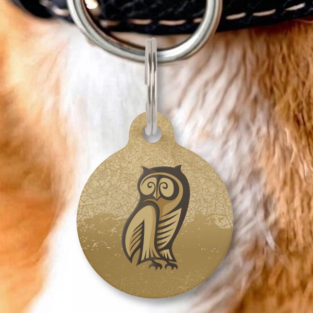 Médaillon Pour Animaux Couleur du symbole du hibou (Créateur téléchargé)