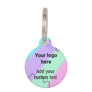 Médaillon Pour Animaux Couleur pastel simple ajoutez votre logo texte per