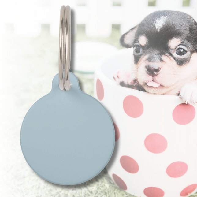 Médaillon Pour Animaux Couleur uni bleu pastel | Classique | Élégant (Créateur téléchargé)