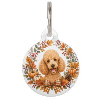 Médaillon Pour Animaux Couronne de Poodle Automne