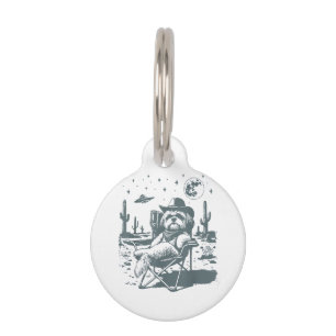 Médaillon Pour Animaux Cowboys UFO Western
