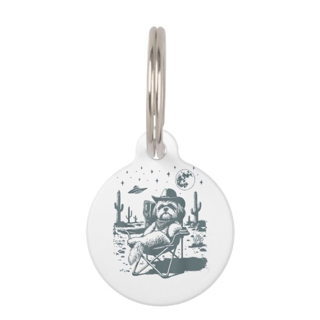 Médaillon Pour Animaux Cowboys UFO Western (Devant)