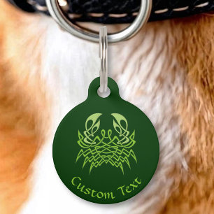 Médaillon Pour Animaux Crabe vert Nœud celtique