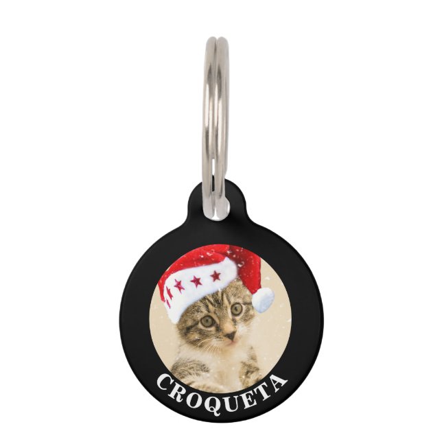 Médaillon Pour Animaux Créez le chat modèle personnalisé/modifiable de vo (Devant)