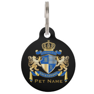 Médaillon Pour Animaux Créez votre propre manteau d'emblème bleu de lio