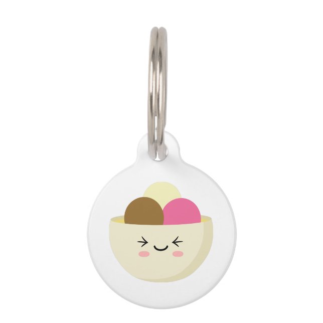 Médaillon Pour Animaux Crème glacée Kawaii (Devant)