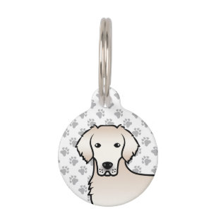 Médaillon Pour Animaux Crème Golden Retriever Chien's Head & Pet's Info
