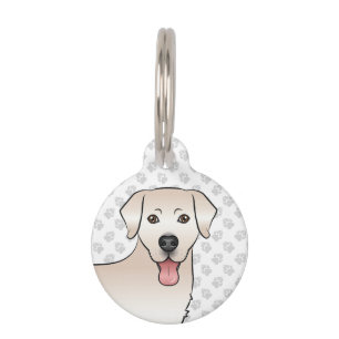Médaillon Pour Animaux Crème légère Labrador Retriever Cartoon Chien tête