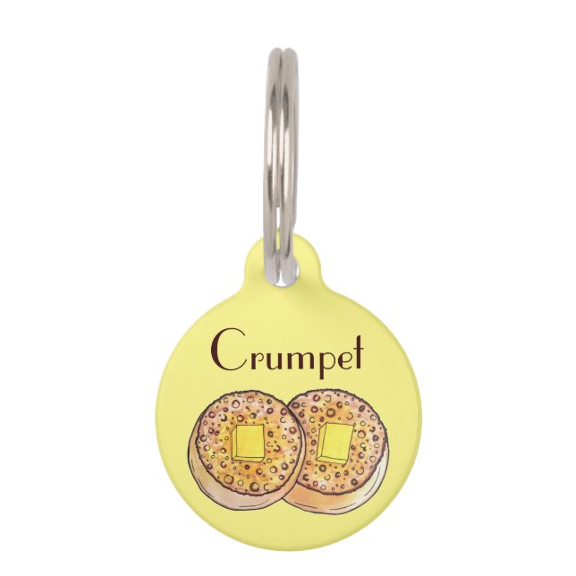Médaillon Pour Animaux Crumpets au Beurre Chaud Cuisine Britannique Nourr (Devant)