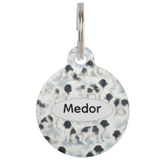 Médaillon Pour Animaux Custom Landseer Newfoundland dog watercolor 