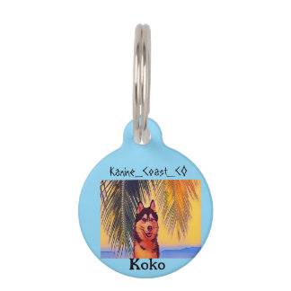 Médaillon Pour Animaux Customiser canine sur le animal de plage