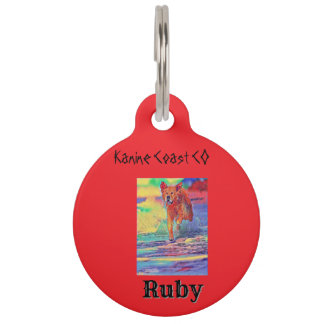 Médaillon Pour Animaux Customiser canine sur le animal de plage