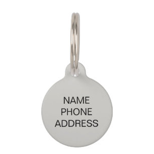 Médaillon Pour Animaux Customisez, personnalisez Nom du chien, Téléphone
