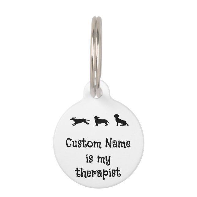 Médaillon Pour Animaux Custon Name is my Therapist Cute Dachshund (Devant)