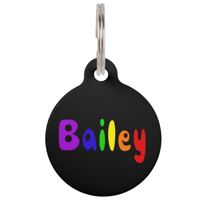 Médaillon Pour Animaux Cute Bailey Nom de l'animal de compagnie Rainbow G (Devant)