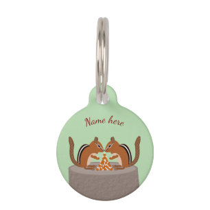 Médaillon Pour Animaux Cute Chipmunks Mariage de automne personnalisé