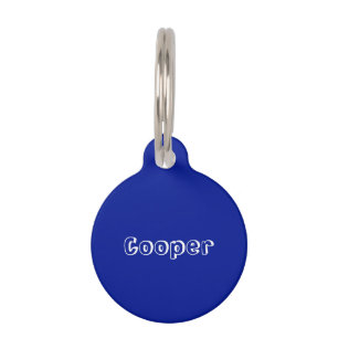 Médaillon Pour Animaux Cute cobalt bleu nom personnalisé contact info chi