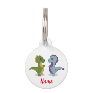 Médaillon Pour Animaux Cute Dinosaur Paire Thunder_Cove