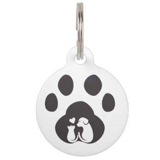Médaillon Pour Animaux Cute Dog Paw Love Pet ID Tag
