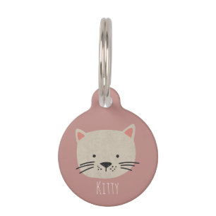Médaillon Pour Animaux Cute face de chat Whimsical